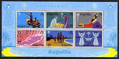 ANGUILLA - 1974 - Christmas - Perf 6v Sheet - Mint Never Hinged