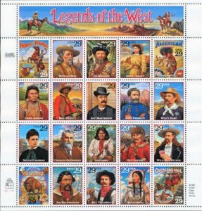 1994 29c Legends of the West, Wyatt Earp, Sheet of 20 Scott 2869 Mint F/VF NH