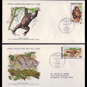 TOGO 1977 - FDC - C318-9 Endag.Wildlife Set of 2