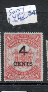 NORTH BORNEO 4/$1.00  ARMS   SG 154   VFU      P0224A  H