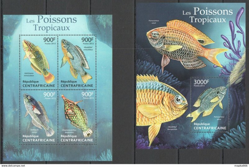 2013 Central Africa Fauna Tropical Fish & Marine Life Poissons Kb+Bl ** Ca633