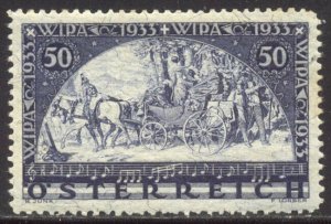 AUSTRIA #110a Mint - 1933 50g Stagecoach, Granite Paper