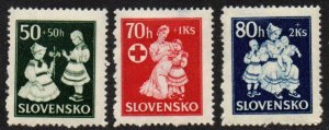 Slovakia Sc #B11-B13 Mint Hinged