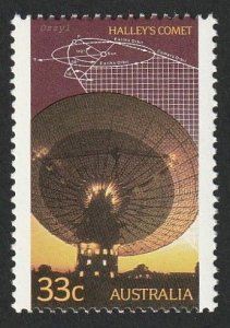 Australia 1986 Sc#982 33c Halley's Comet & Radio Telescope MINT-VF-OG-NH.