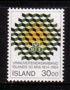 Iceland Sc 599 1984 Employer's Confederation stamp mint NH