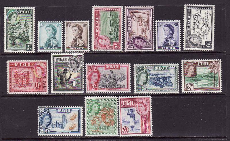 Fiji-Sc.#147-62-unused hinged QEII set-id8-1954-6-