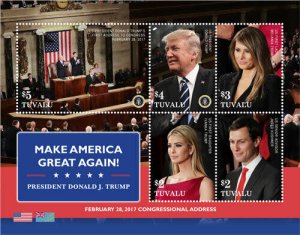 Tuvalu 2018 - Trump Congressional Address, First Family - Sheet of 5 stamps- MNH