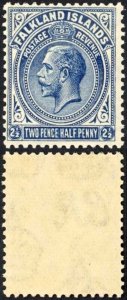 Falkland Is SG76 2 1/2d Deep Blue Wmk Script Fine M/M Cat 24 pounds