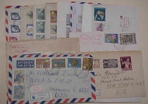 YUGOSLAVIA   12 REGISTERED COVERS AFTER 1950 MOSTLY TO USA