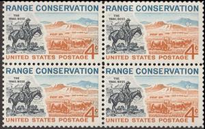 US 1176 Range Conservation 4c block 4 MNH 1961