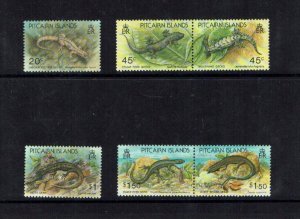 Pitcairn Islands: 1993, Lizards,  MNH set