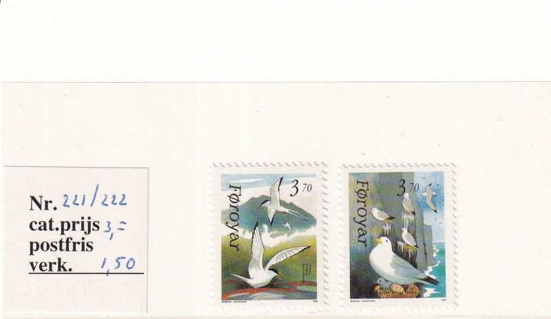 SA05 Faroe Islands 1991 Faroese Birds - Arctic Tern and Kittiwake mint stamps