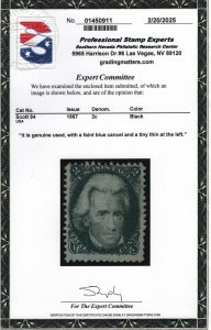84 Rare Fine used PSE cert Blue cancel with nice color cv $ 6000 ! see pic !