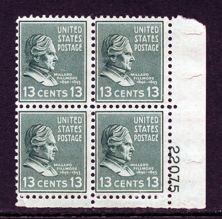 U.S. Scott 818 13-Cent Prexie/Prexy MNH Electric Eye Plate Block 