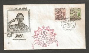 1948 Philippines Boy Scouts silver jubilee FDC Filstamp