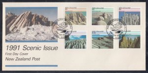 New Zealand Scott 1038-43 FDC - 1991 SCENIC Issue
