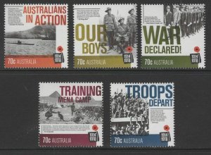 AUSTRALIA SG4162/6 2014 CENTENARY OF WORLD WAR I MNH