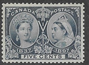 Canada # 54  Diamond Jubilee  1897   5-cent   (1)   VF Unused VLH