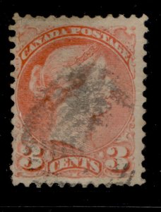 CANADA QV SG83, 3c orange-red, USED.