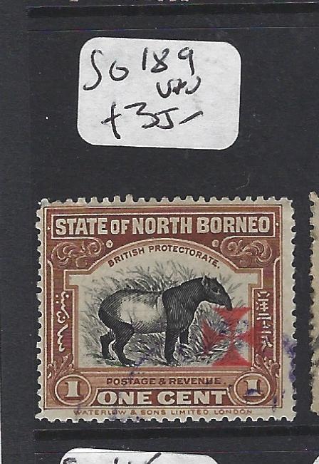 NORTH BORNEO (PP2512B)  1C TAPIR    RED CROSS  SG 189    VFU