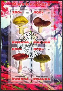 {g053} Rwanda 2013 Mushrooms sheet Used / CTO Cinderella