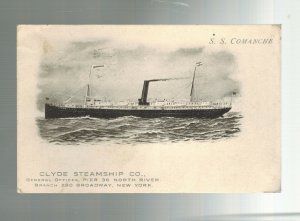 1909 New York USA SS Comanche Steamship Real Picture Postcard Cover to Maine