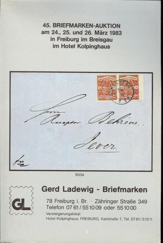 45. Briefmarken-Auktion, Gerd Ladewig  March 24-26, 1983