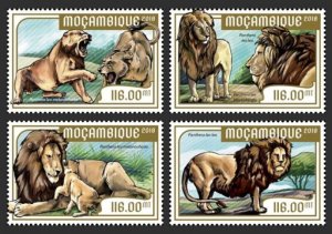 Mozambique - 2018 Lions on Stamps - Set of 4 Stamps - MOZ18215a