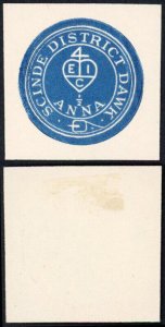 India Scinde Dawk 1/2a Blue Forgery