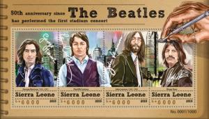 SIERRA LEONE 2015 SHEET THE BEATLES SINGERS MUSIC srl15620a