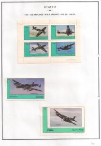 SCOTLAND - STAFFA - 1981 - WWII Aircraft - Perf 4v, Souv, D/L Sheets - M L H