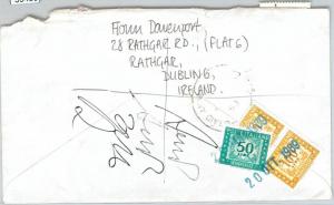 59495 -  IRELAND Eire - POSTAL HISTORY: REGISTERED COVER to ITALY - TAXED! 1989 