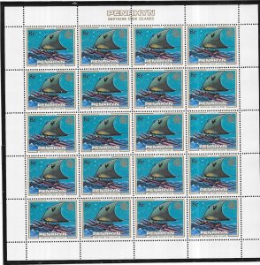 Penrhyn Islands #271 8c Tongiaki Canoe ' sheet of 20  (MNH) CV $5.00