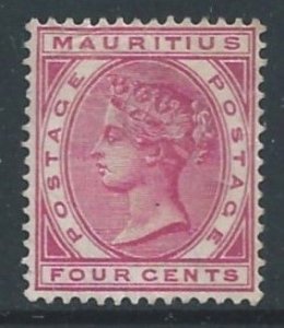 Mauritius #72 Mint No Gum 4c Queen Victoria - Wmk. 2 - Rose