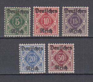 WWI  Third Reich Service Stamps  Full Set  Michel 52/6 MNH Luxe