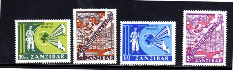 ZANZIBAR #319-322  1965  1ST ANNIV. OF THE REVOLUTION   MINT VF LH  b