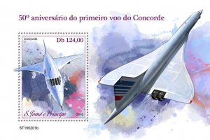Sao Tome & Principe 2019 MNH Aviation Stamps Concorde First Test Flight 1v S/S