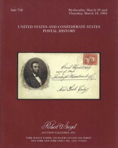 U.S. & Confederate States, Robert A. Siegel, Sale 758, March 23-24, 1994