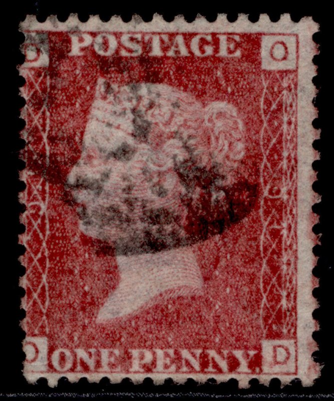 GB QV SG44, 1d lake-red PLATE 91, FINE USED. OD