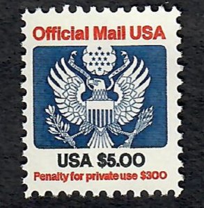 O133 $5.00 Official Mail MNH Single