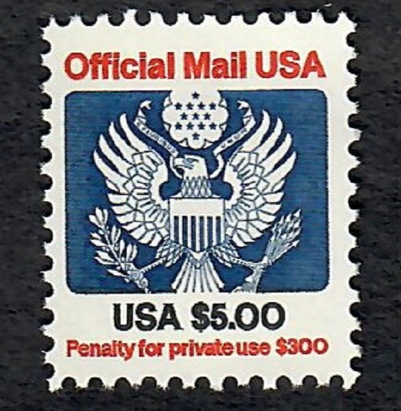 O133 $5.00 Official Mail MNH Single