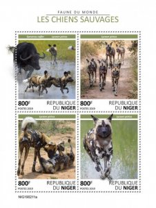 NIGER - 2019 - Wild Dogs - Perf 4v Sheet - Mint Never Hinged