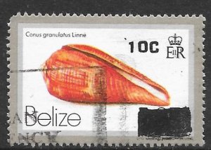 Belize 424A: 10c on 35c Glory-of-the-Atlantic Cone, used, VF