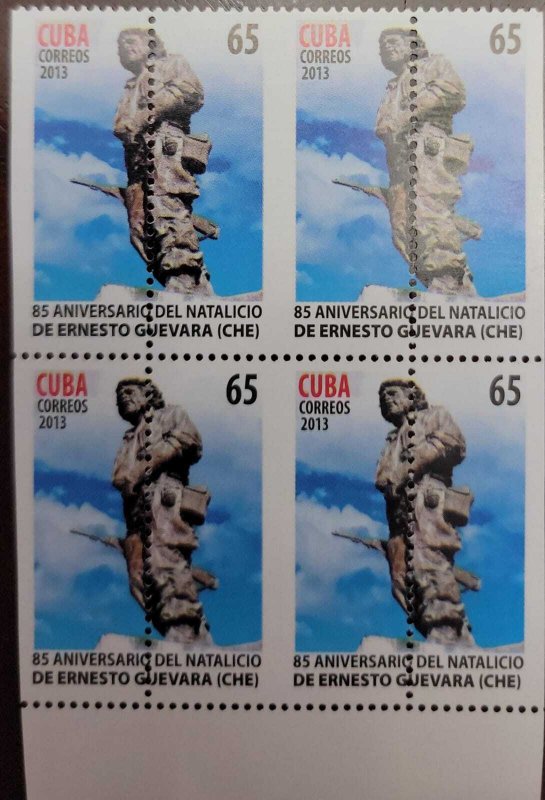 O) 2013 CUBA ERROR PERFORATION, 85 BIRTHDAY OF ERNESTO CHE GUEVARA, REVOLUTIONAR