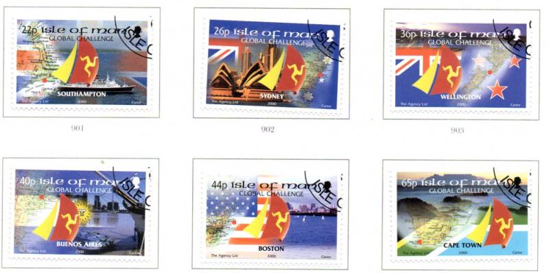 Isle of Man Sc 872-7 2000 Yacht Race stamp set used