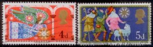 Great Britian 1969 SC# 605-6 Used L189