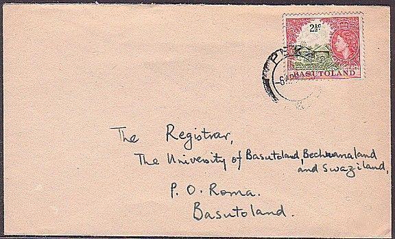 BASUTOLAND 1966 local cover PEKA cds to Roma...............................35774