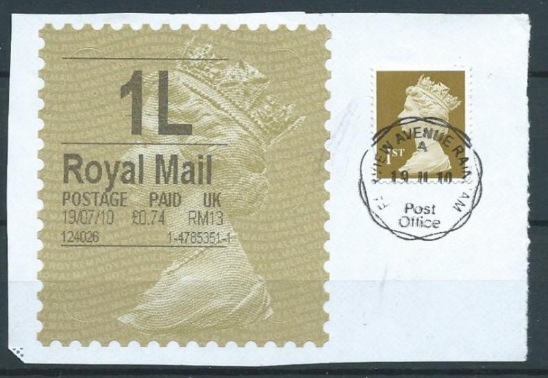 GROSSBRITANNIEN GRANDE BRETAGNE GB 19-07-10 1L ROYAL MAIL GOLD HORIZON (TYPE ...