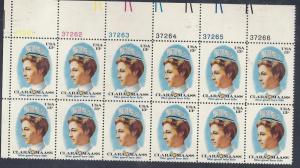 US#1699 13c Clara Maass Plate block of 12  CV $4.00