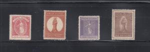 VIRGIN ISLANDS  #16-17,19-20 VF-MH VIRGIN & LAMPS/ST. URSULA CAT VALUE $112